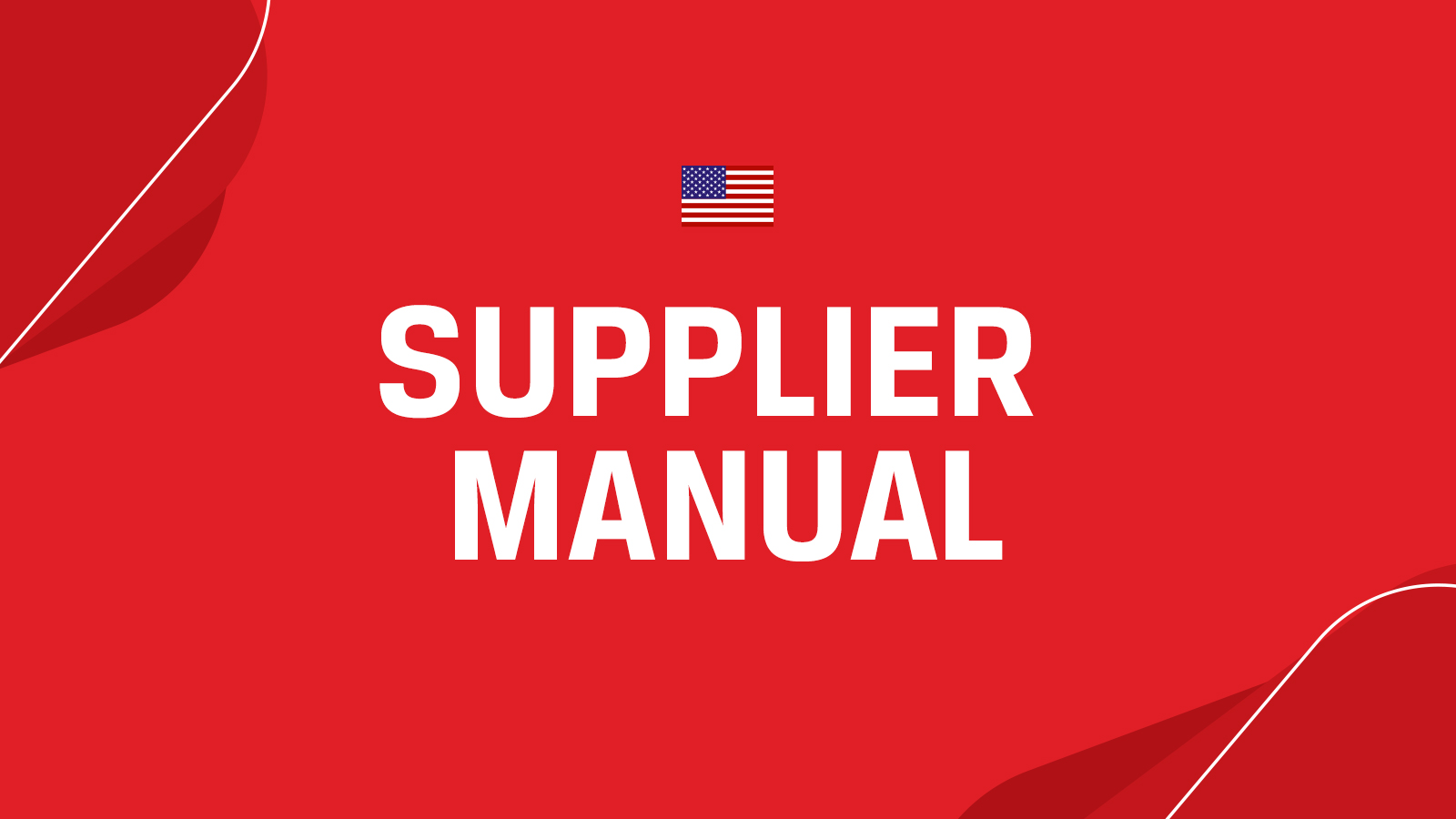 Supplier Manual - English