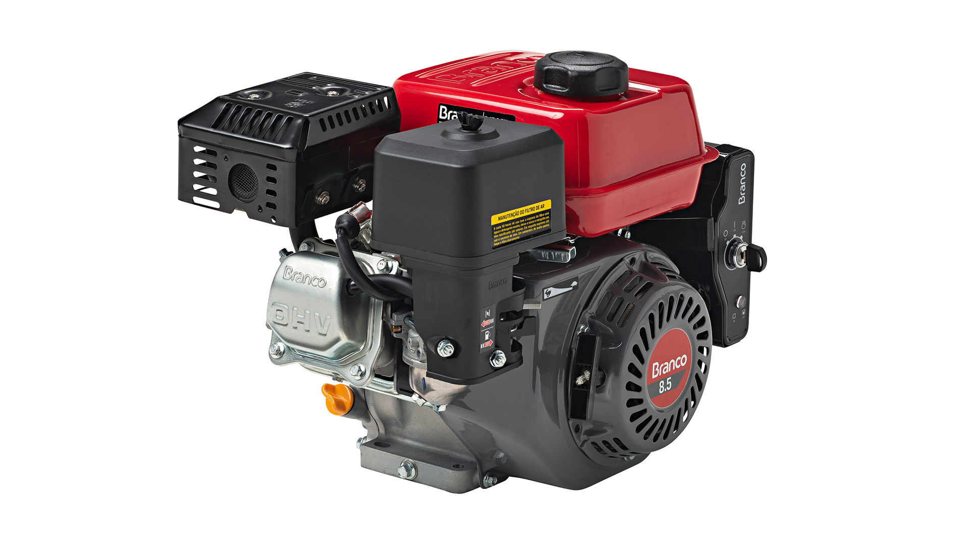 Potência de 8,5 cv a 3600 rpm
